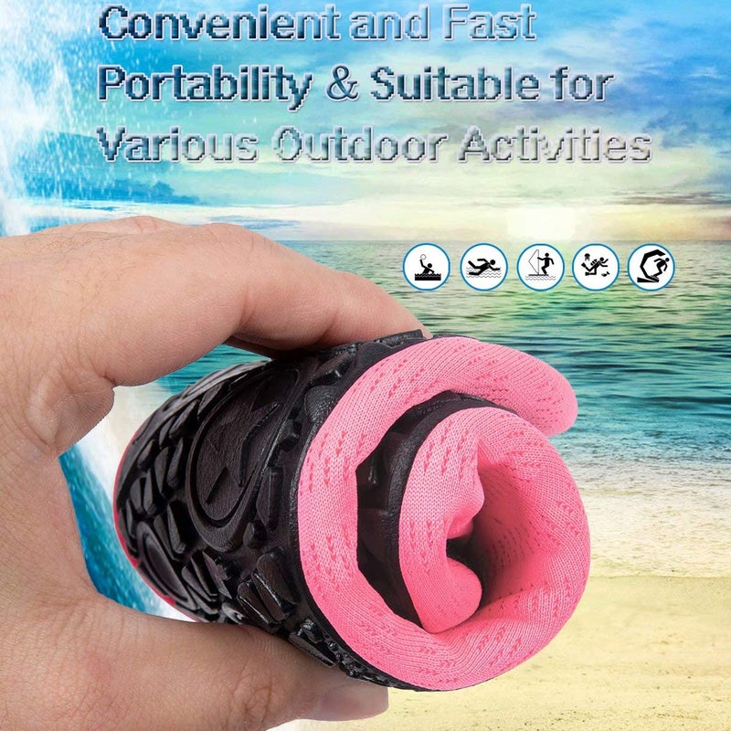 YALOX Water Shoes Women's Men's Outdoor Beach Swimming Aqua Socks Quick-Dry Barefoot Shoes Surfing Yoga Pool Exercise(LXY-Pink,40/41EU), 9-10 Women/7.5-8.5 Men - Image 5